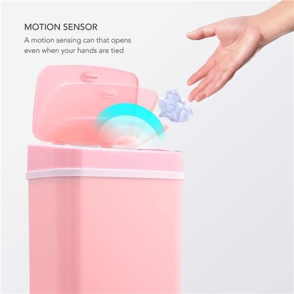 Automatic Touchless Sensor Trash Can, 3 Gal 12 L, Pink Trashcan for Office,Home - Picture 6 of 7